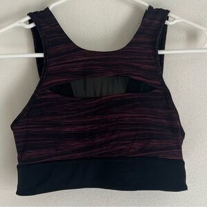 Lululemon Low Tide Blush Berry Black / Black  Run The Day Sport Bra Size 6